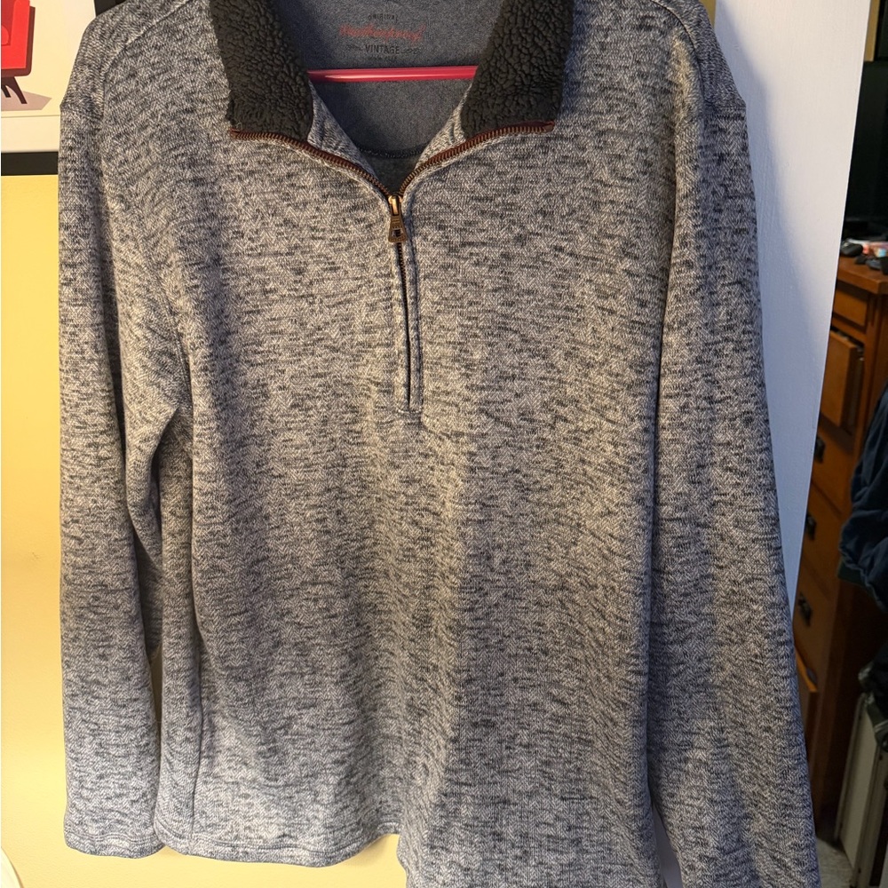 Weatherproof Men's Gray Quarter Zip-Up Sweater